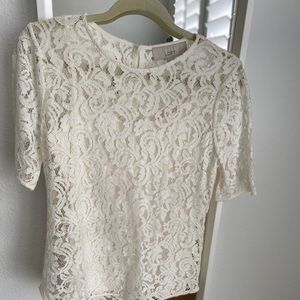 Two piece lace top with coordinating camican